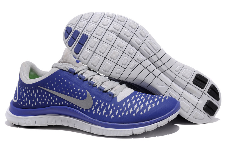 Hot Nike Free3.0 Men Shoes Gray/Royalblue